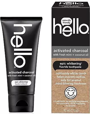 HELLO ORAL ACTIVATED CHARCOAL Teeth Whitening Sls Free Peroxide Free Epic Teeth • $18