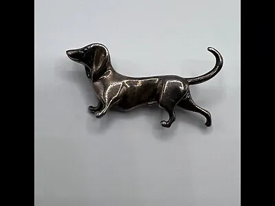 Vintage Jezlaine Dachshund Weiner Dog Sterling Silver Brooch Pin 925 C. 1987 • £38.55