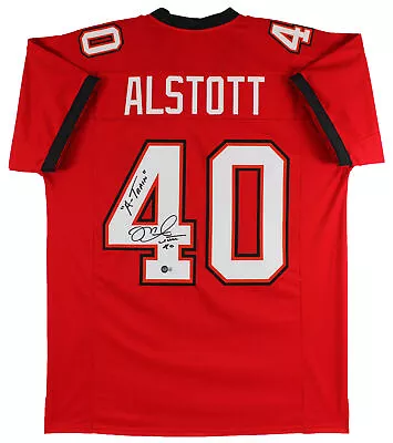 Mike Alstott  A-Train  Authentic Signed Red Pro Style Jersey BAS Witnessed • $139.99