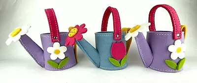 $30 • Buy Lot Of 3  Felt Watering Can Multi-Color Favor Gift Bag Easter Spring Basket 7X7 