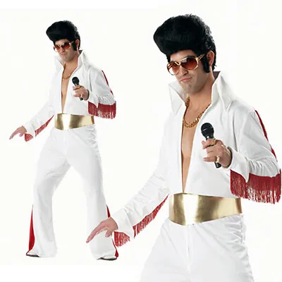 Elvis Presley 50s Rock & Roll King Legend Fancy Dress Stag Party Men Costume • $70.39