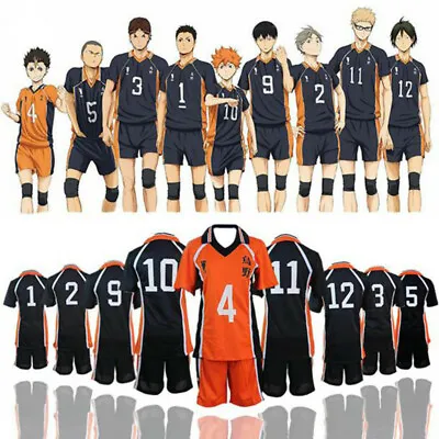 Haikyuu!! Karasuno Koukou Volleyball Team Uniform Tops+pants Summer Cosplay Set • $29.15