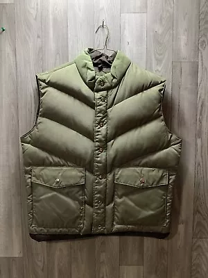 Vitg Windbreaker Outerwear Green Goose Down Puffer Vest Made In USA Mens Large • $34.99