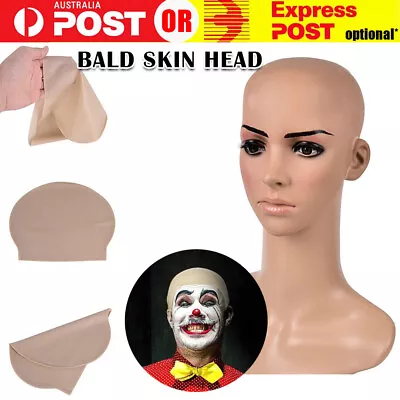 Rubber Bald Skin Head Unisex Funny Skinhead Dress Fancy Costume Latex Wig Cap AU • $7.95