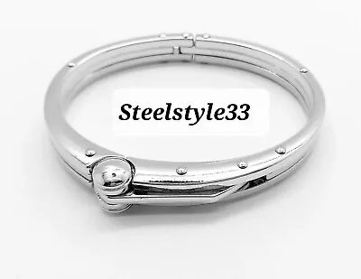 Handcuff  Stainless Steel 316l Wristband Men's Jewellery Bracelet L1 • £9.99