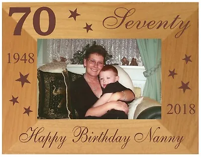 PERSONALISED 70th BIRTHDAY GIFT FOR HER PHOTO FRAME AGE 70 WOMENS NAN MUM FRIEND • £21.95