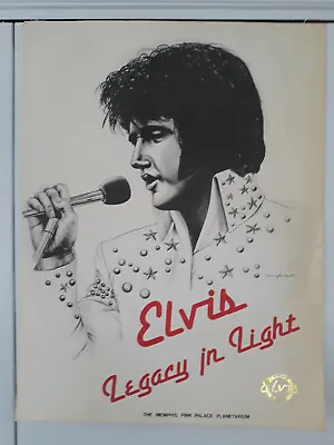 Vintage Rare Elvis Presely Portrait Poster  Legacy In Light   1985 Daphne Hewett • $10