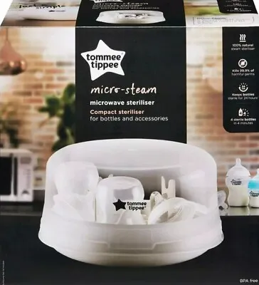 £33.99 • Buy Tommee Tippee Steriliser, Microwave Steam Steriliser For Baby Bottles, 4-Minute 