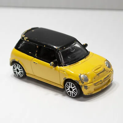 Mini Cooper S Diecast Car Yellow Black Top No. 1208 Collectible 2 Door Toy  • $5.59