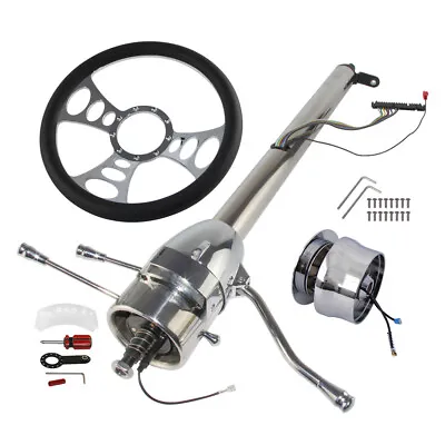 Universal 32'' Tilt AT Automatic Steering Column GM+9 Bolt 14  Steering Wheel SL • $378.50