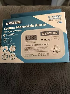 Carbon Monoxide Alarm Detector Battery Powered Digital LCD Display Compact Safe • £13.50