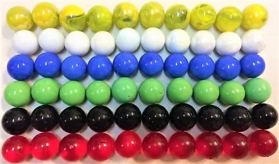 60 Opaque Solid Glass Marbles 16mm 5/8  10/16  Board Games Chinese Checkers  • $6.95