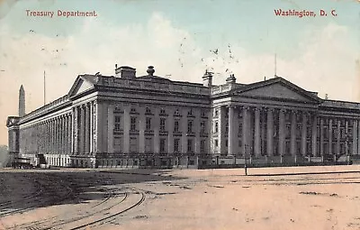 Washington DC Vtg Postcard Patriotic US Treasury Street View 1910s L6 • $7.33