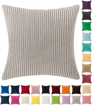 16  18  20  24 Jumbo Cord Corduroy Plush Plain Soft Cushion Cover Pillow Cases • $21.21