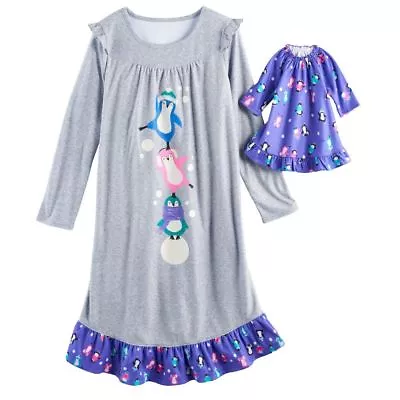 Girl 4-14 And Doll Matching Penguin Nightgown Clothes Ft American Girl Dollie Me • $16.99