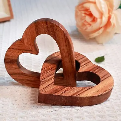 £18 • Buy Valentine Day Romantic Heart Gifts For Her, Handmade Olive Wood Hearts Shape Fo