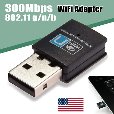 300Mbps Mini Wireless USB Wifi Adapter LAN Network Desktop Win7 8 XP 802.11n/g/b • $7.27