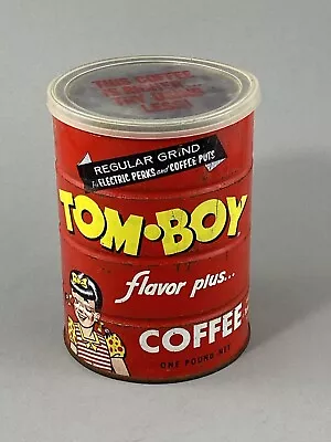 Vintage Tom Boy One Pound Metal Coffee Can - St. Louis MO. - Read • $19.50