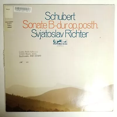 Sviatoslav Richter  Schubert Sonate B-Dur Op. Posth. Melodia Eurodisc • $3.99