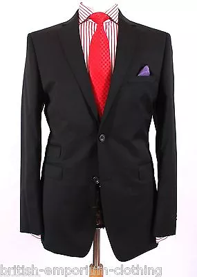 Holland Esquire Black 100% Wool Suit UK36 EU46 C36 X W30 BRAND NEW + TAGS • £189.99