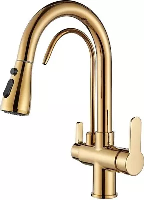 Kitchen Tap 3 Ways Kitchen Sink Mixer Taps With 360 Rotation Pull Out Spray • £34.99