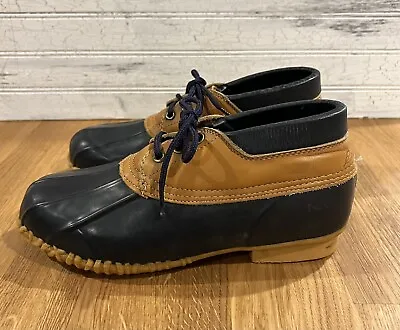 Eddie Bauer Women’s Navy /Tan Duck Boots Size 8 • $29.99