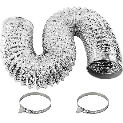 Flexible 4/6/8 Inch 10FT 25FT Aluminum Ducting Dryer Vent Hose For HVAC Exhaust • $20.99