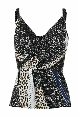 $26.59 • Buy CAbi New NWT Crossover Cami Size 16 #3787 Blue Black Brown White 2019 Was $89
