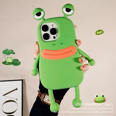 For IPhone 14 13 Pro Max 12 11 XS XR Fun Cute Cartoon Frog Shockproof Case Cover • $16.88