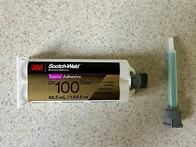 3M Scotch-Weld Epoxy Adhesive DP100 Clear 1.64 Oz W/ (1) 1:1 Mixing Nozzle • $14.99