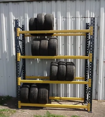 SET L25 HEAVY DUTY TYRE STORAGE RACK RACKING BRITISH MADE 212cm LONGx 240cm HIGH • £220