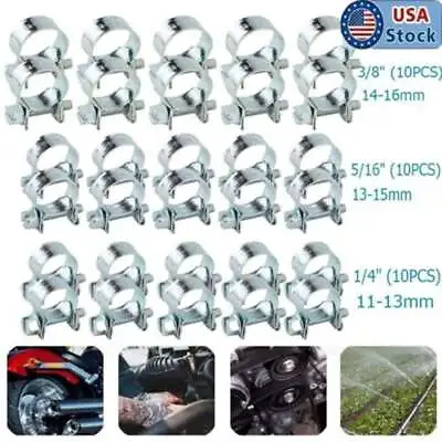 30PCS 1/4  5/16  3/8  Fuel Injection Gas Line Hose Clamps Clip Pipe Clamp US • $10.14