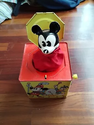 1970's Mickey MOUSE Jack In The Box Musical Carnival Toy WALT Disney Productions • $55