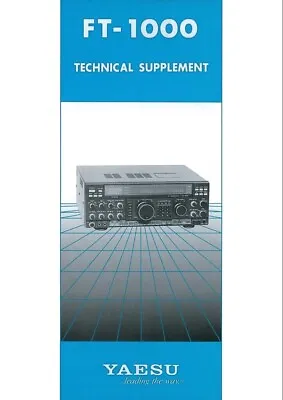 Cdrom: Yaesu Ft-1000(d) Operating & Service Manual Technical Supplement Pdf • $25