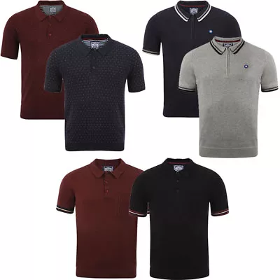 Mens Le Shark Knitted Classic Short Sleeve Cotton Polo Shirt Knit Top Size S-XL • £13.49