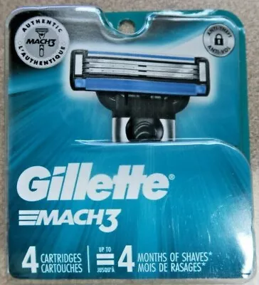 Gillette Mach3 Refill Cartridge Razor Blades For Mach 3 4 Count • $9.99