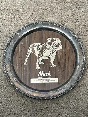 Vtg Mack Week 12” Trucks Trophy Heavy Plaque Dish Award Trophy 1970 Bulldog Sign • $99.99