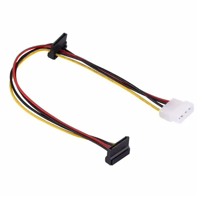 £2.57 • Buy Dual 15 Pin Right Angled Female SATA 50cm Line To 4 PIN IDE MOLEX LP4 HDD Cable