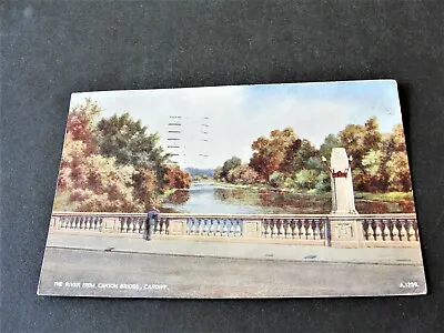 The River From Canton Bridge Cardiff Wales Great Britain - 1947 Postcard. • £7.44