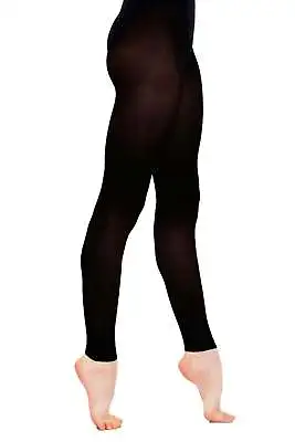 £6.70 • Buy Ladies Adult Silky Footless Dance Tights In Black - Available In S, M, L, Xl
