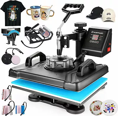 8 In 1 Heat Press Machine 12 X15  Digital Sublimation Transfer Printer T-shirts~ • $249.89