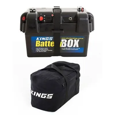 Adventure Kings 12V AGM Deep Cycle Battery Box 2 USB + Heavy-Duty 40L Duffle Bag • $61.90