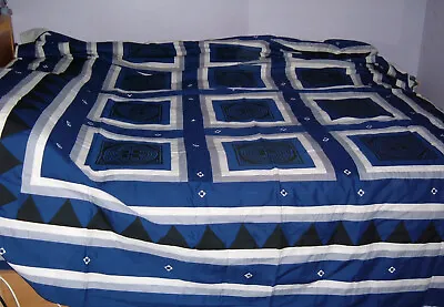 Large Cotton Decorative Quilt Bedspread ... Not Heavyweight Very Comfy • £18.50
