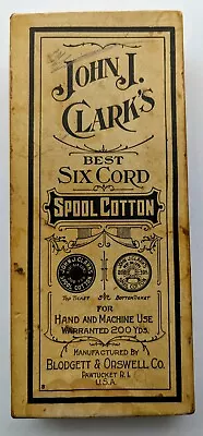 Vintage John J. Clark's Spool Cotton Antique Thread Box Sewing Collectible  • $5.99