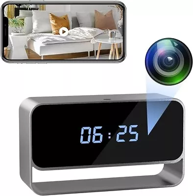 WiFi Alarm Clock Camera Night Vision HD 1080P Motion Sensor Security Nanny Cam • $45.99