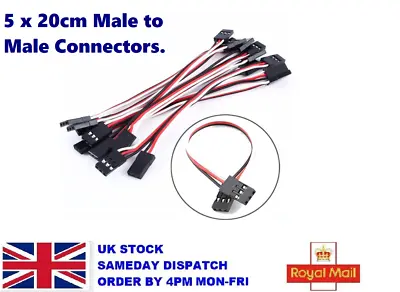 5 X Male To Male Servo Extension Lead Cable Futaba JR Connectors 20cm UK • £4.95