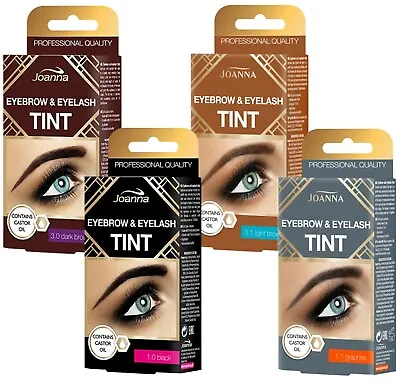 Joanna Henna Eyebrow Tint Black Brown Cream Eyelash Full Dye Lash Kit SET 15ml • £4.49