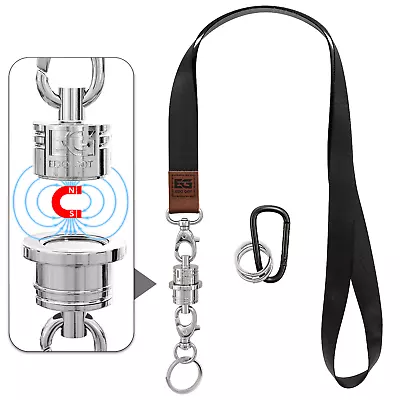 EDO GOT Magnetic Keychain Quick Release Keyring With Leather Lanyard Carabiner • $15.42