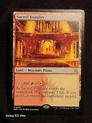 MTG Sacred Foundry 0285 Ravnica Remastered Land — Mountain Plains Shockland Rare • $13.75