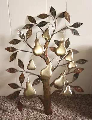 Vintage Metal Wall Art Of Pear Tree • $18.99